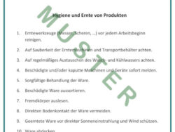 Arbeitsanweisung Hygiene und Ernte von Produkten Deutsch/Fremdsprachen