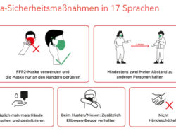 Infoblatt Corona-Sicherheitsmaßnahmen Deutsch/Fremdsprachen